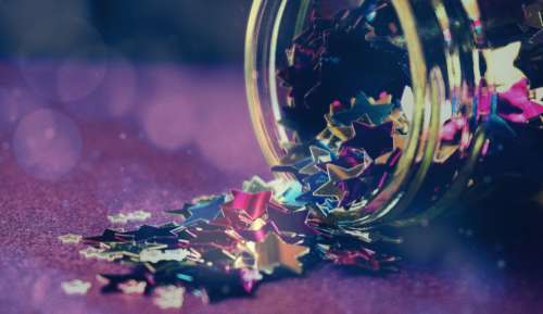 stars jar crafts sparkle table confetti
