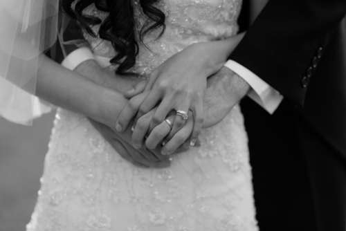 marriage wedding rings wedding couple holding hands