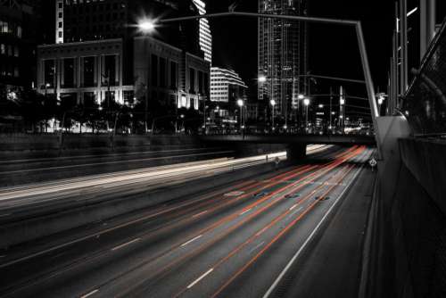 street urban bridge cars lights