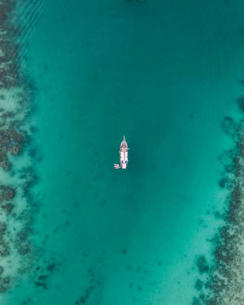 drone boat tropical sea ocean