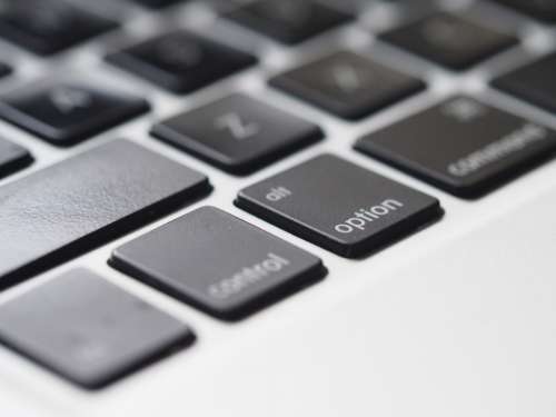 mac apple keyboard close up black