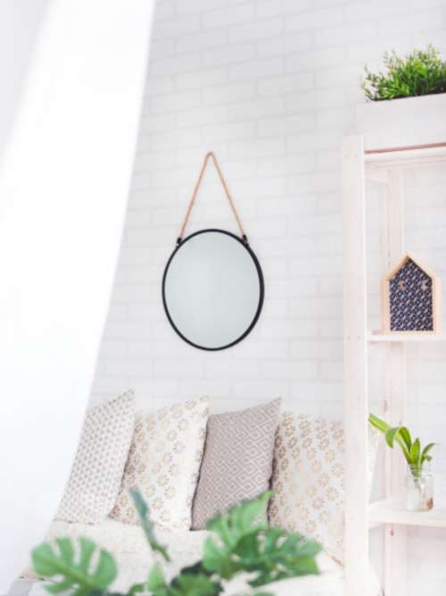 mirror living room house minimal modern