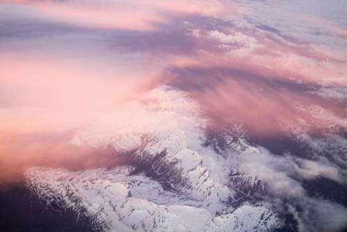 nature topography aerial snow clouds