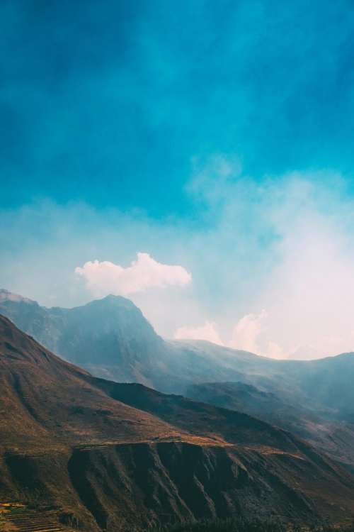 nature landscape mountains summit peaks