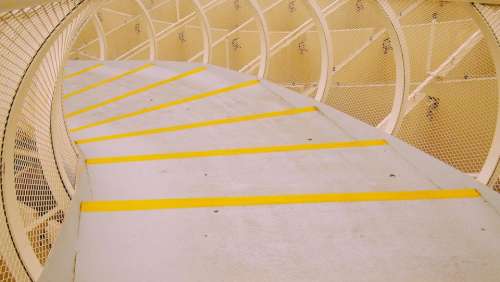 architecture design structure walkway yellow
