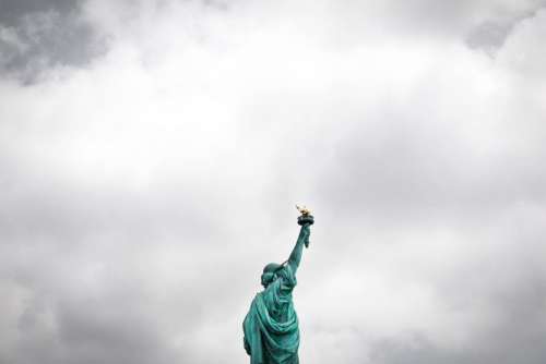 liberty statue landmark cloud sky