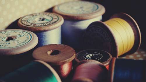 cotton reels sewing sewing thread vintage wooden