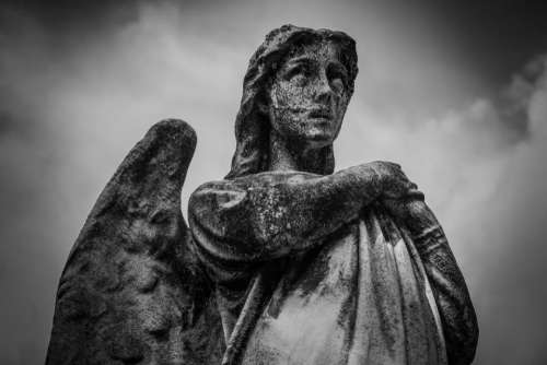 angel statue sculpture monument monochrome