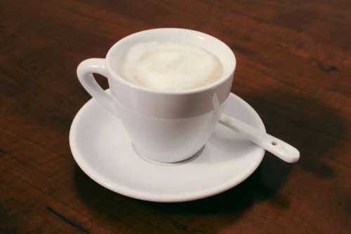 hot drink white cup saucer