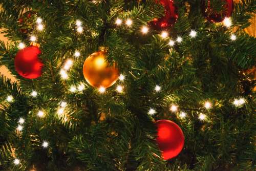 christmas christmas lights tree baubles color