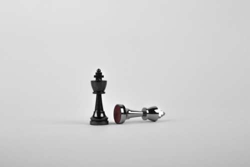 black and white chess piece king sculpture