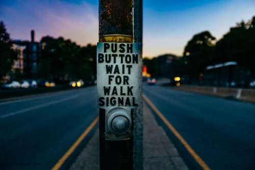 button pole steel traffic light