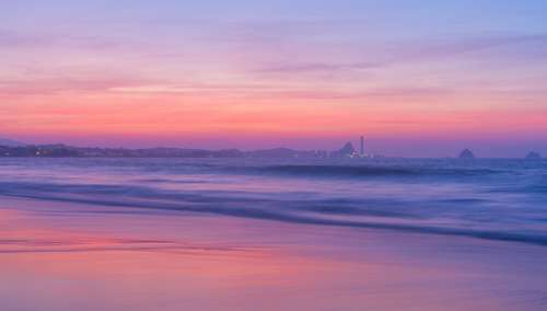 pastel beach sunset landscape nature