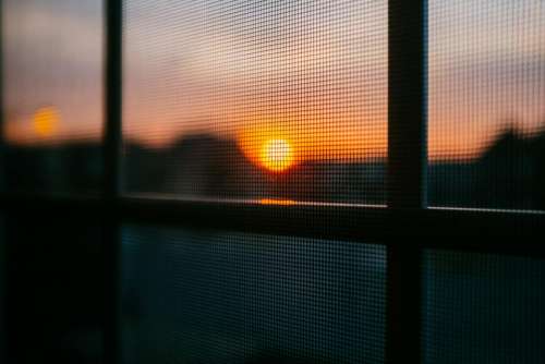 sunset dusk screen window