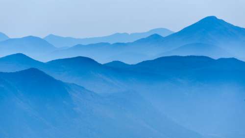 blue distant mountains hills landscape