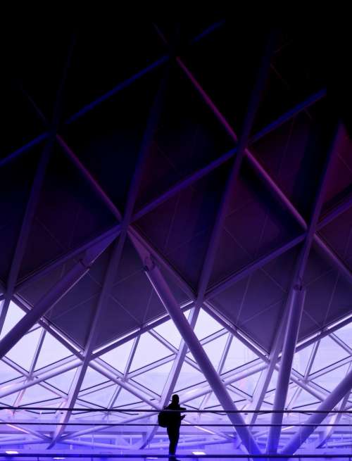 architecture building infrastructure purple light