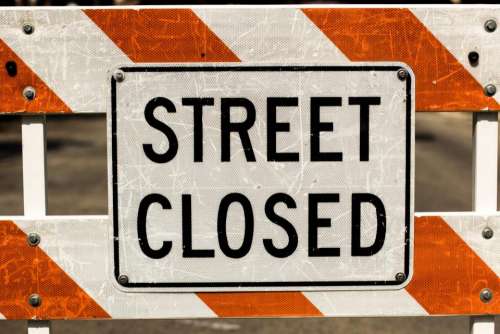 street closed construction sign