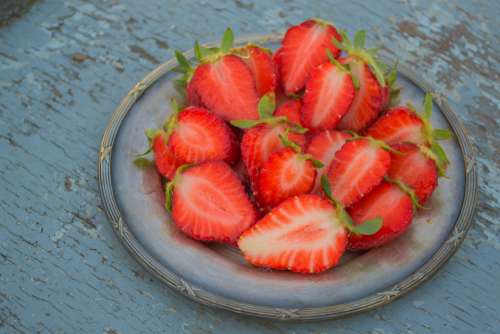 strawberry rustic bowl food fruit