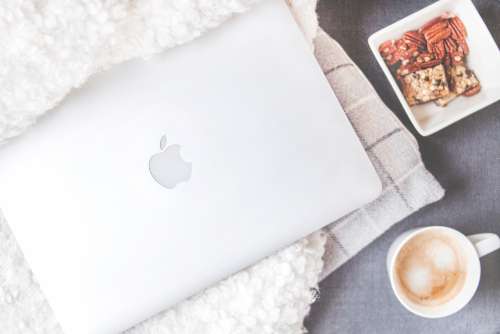 macbook coffee snacks technology laptop