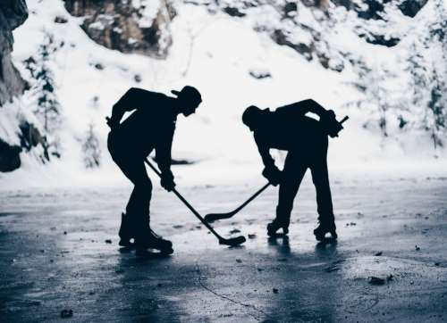 sports hockey ice hockey snow face off