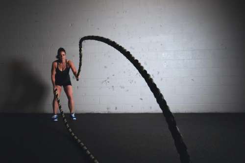 girl woman ropes fitness working out