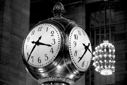 vintage clock black and white chandelier light