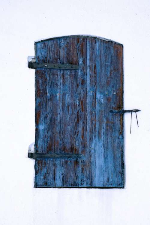 door white blue wall lock