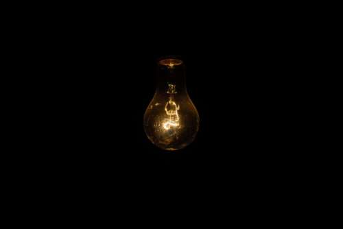 light bulb lights dark night idea