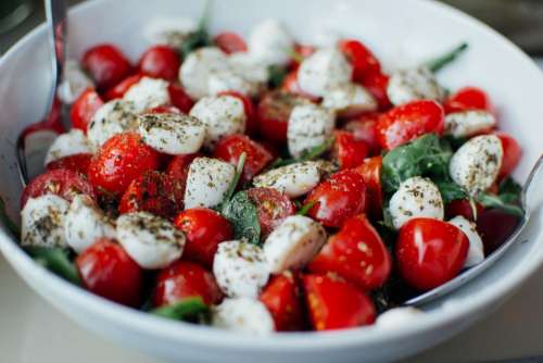 tomatoes bocconcini cheese salad vegetables