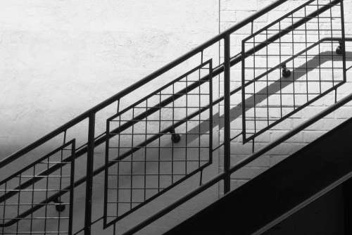 stairs railing steps architecture black and white