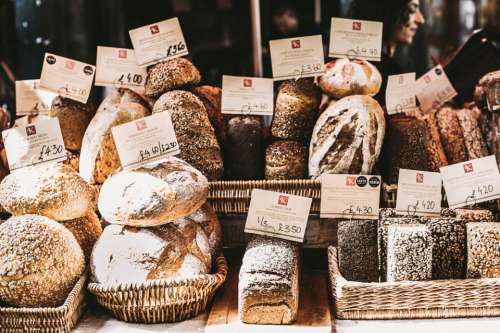 freshly baked bread bakery shop