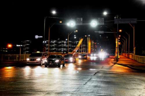 road lights headlights cars vehicles