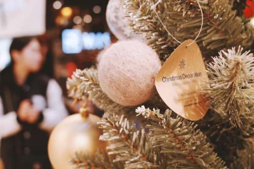 christmas tree ball tag ornament