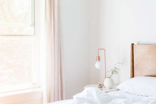 bedroom clean light window lamp