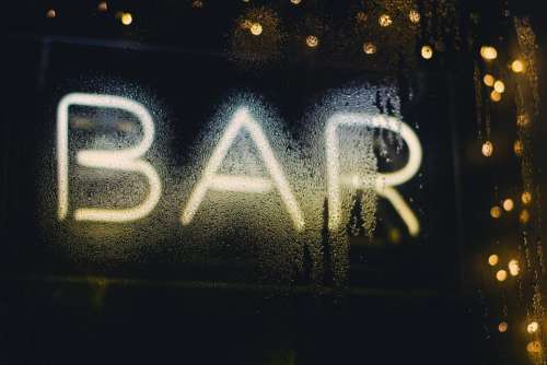 bar establishment window wet droplets