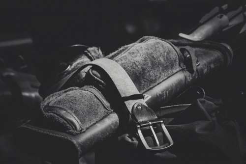 bag leather belt black and white monochrome