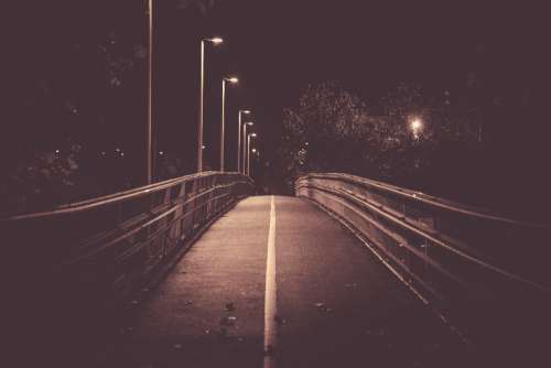 bridge light night glow dark
