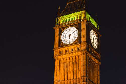 big ben london night tower england