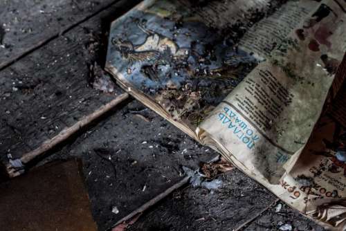 wooden floor old book read
