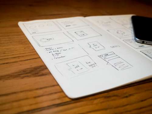 design mockups sketch notebook notepad