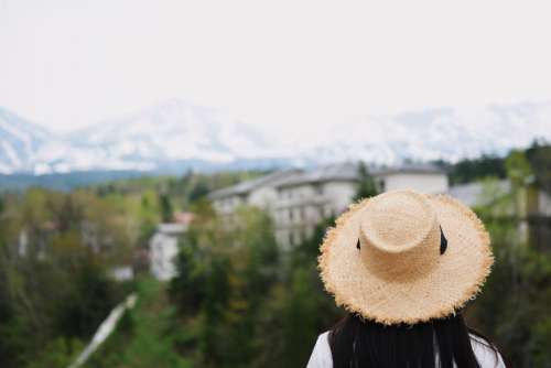 people girl hat cap landscape outdoor