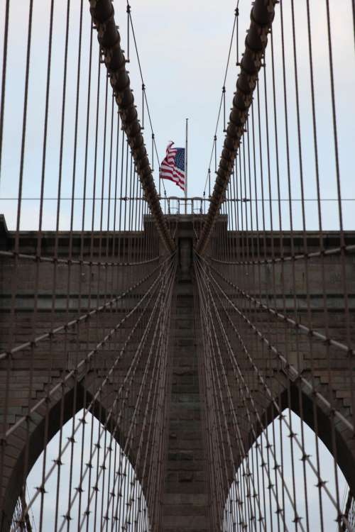 american flag bridge cables architecture