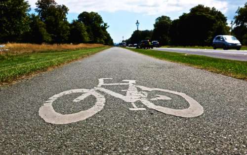 bike bicycle path pavement sidewalk
