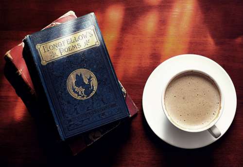 books old books poetry reading coffee