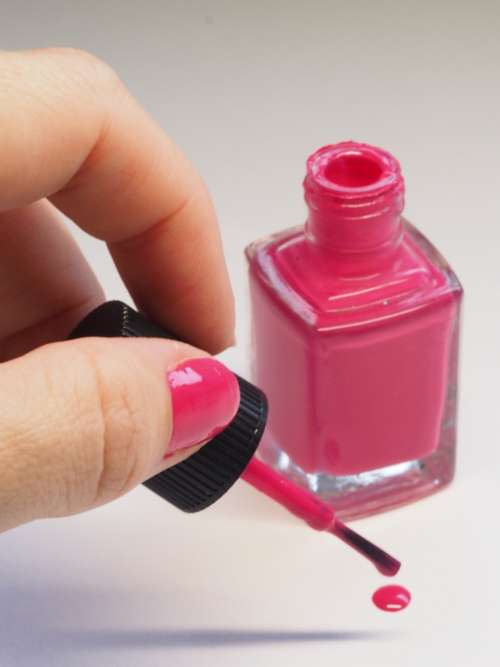pink nail varnish makeup fashion