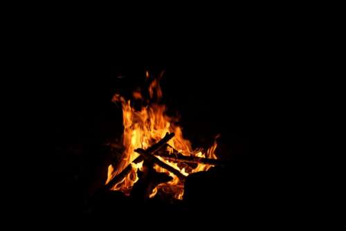 dark fire burning flame wood