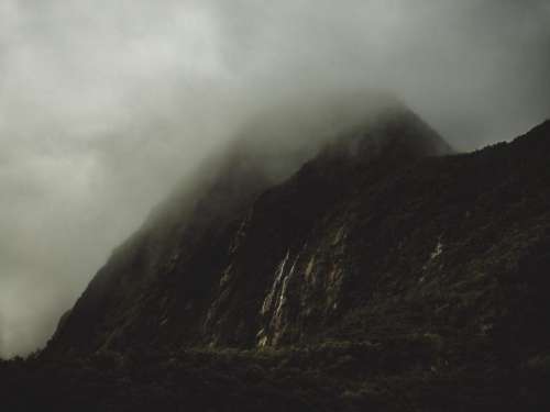 mountain highland foggy landscape nature