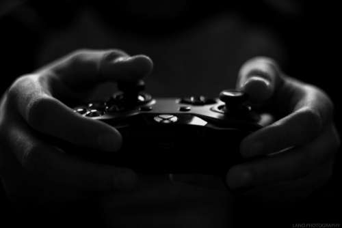 black and white hand blur video game