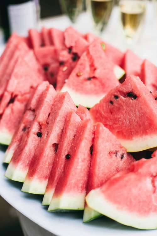 fresh sliced watermelon fruit red