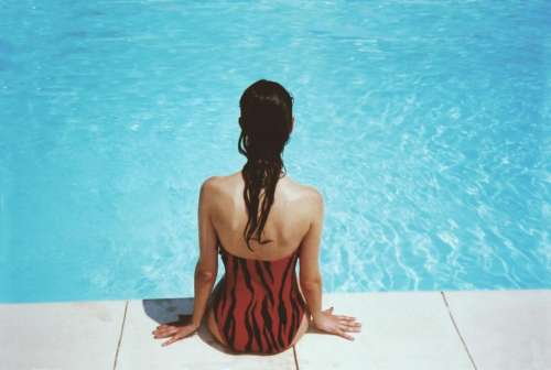 girl woman swimming pool swimsuit